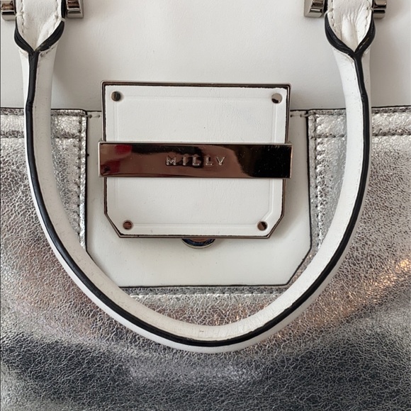 NWT MILLY Colby Metallic Leather Tote - Picture 2 of 5
